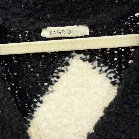 Ragdoll Long Black and White Graphic Sweater Size S - Picture 3 of 3